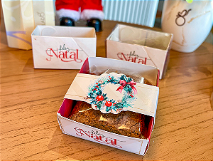 Quadradinho de Brownie na Caixa de Natal