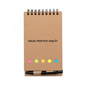 Bloco de Notas com Caneta e Autoadesivo