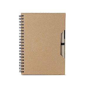 Caderno com caneta