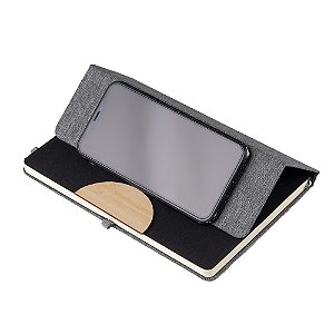 Caderno A5 Capa em RPET e detalhe em Bambu