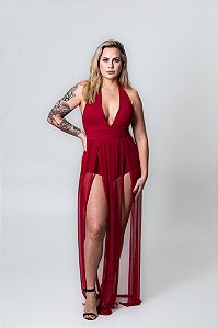 Vestido tule longo
