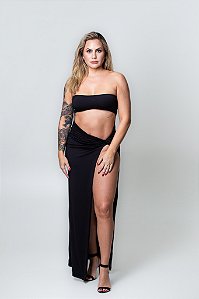 Vestido tomara que caia longo
