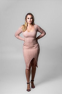 Vestido de lã Midi
