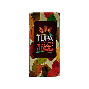 Chocolate Tupã 71% Cacau com Laranja - Barra 78g