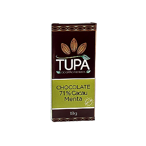 Chocolate Tupã 71% Cacau com Menta - Barrinha 18g