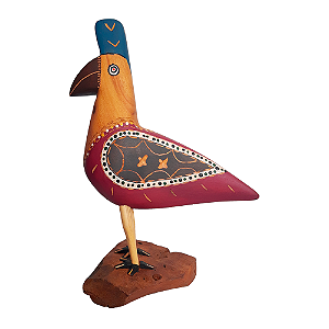 Artesanato Pássaros de Madeira - 30cm - Sérgio D.Inês - Cód. 1.663
