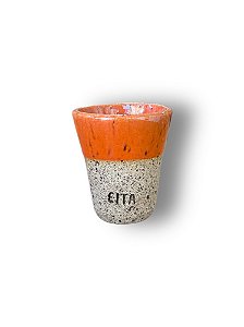 Copo de Cerâmica feito à mão - Coleção Doses de Nordestinidade - EITA Laranja