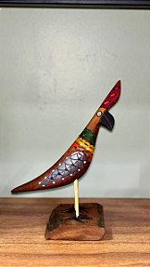 Artesanato Pássaros de Madeira - 17cm - Sérgio D.Inês - Cód. 4.668