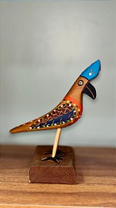 Artesanato Pássaros de Madeira - 17cm - Sérgio D.Inês - Cód. 4.667
