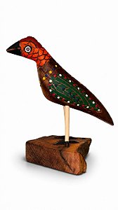 Artesanato Pássaros de Madeira - 14cm - Sérgio D.Inês - Cód. 5.482
