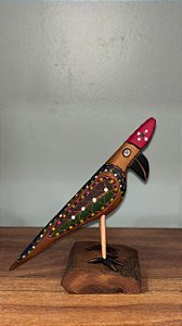 Artesanato Pássaros de Madeira - 17cm - Sérgio D.Inês - Cód. 4.665