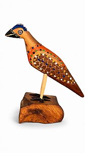 Artesanato Pássaros de Madeira - 14cm - Sérgio D.Inês - Cód. 5.453