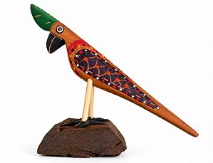 Artesanato Pássaros de Madeira - 14cm - Sérgio D.Inês - Cód. 6.718