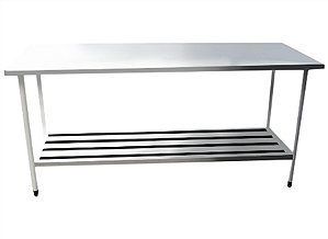 MESA INOX 430 C/ PRATELEIRA GRADEADA - PROMAQ - REF. PROMAP