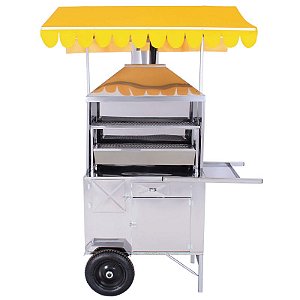 Carrinho de Churrasco Churrasquinho Espetinho de Gato 80cm de Churrasqueira Inox- R2