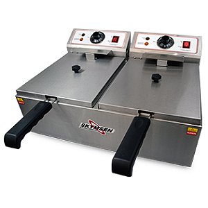 FRITADEIRA ELÉTRICA 2 CUBAS DE 5 LITROS INOX - SKYMSEN - FED-20-N