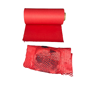 Papel Colmeia Biodegradável 40 cm X 10 Metros  colorido Vermelho  - kraft colorido para embalagens e-commerce e buque de flores
