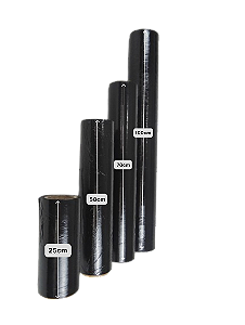 Bobina Stretch Preta 25 cm x 300 metros
