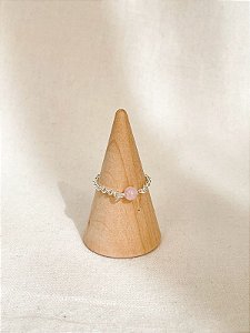 Anel Celeste Quartzo Rosa