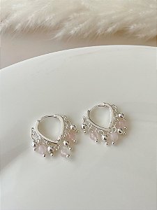 Brinco Eleva Quartzo Rosa