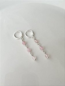 Brinco Sirius Quartzo Rosa