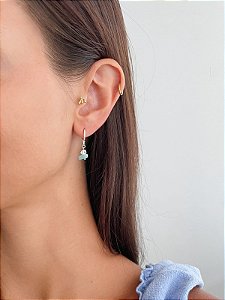 Argolinha Mix Amazonita e Quartzo Transparente