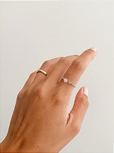 Anel Celeste Quartzo Transparente