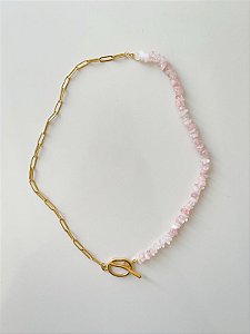 Colar Nya Quartzo Rosa
