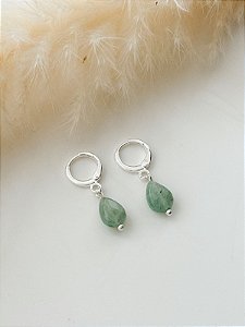 Argolinha Gota Quartzo Verde
