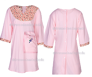 Vestido com bolso para usuária de sonda de Gastrostomia