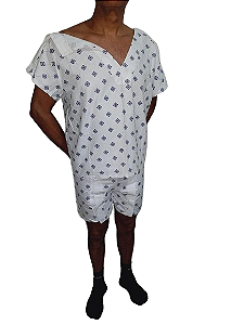 Pijama para paciente hospitalizado com mobilidade reduzida