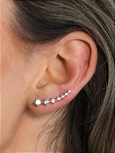 Brincos de Prata com Decoração de Zircônia Cúbica para Casamento de Noiva Joias Finas Femininas