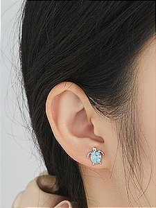 Fashionable Tartaruga Prata Esterlina Brincos de Orelha para Mulheres para Decoração Diária