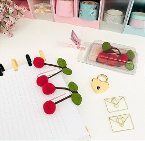 Kit com 2 Clips Cerejinhas