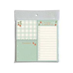 Trio de Bloquinhos Tri Fofo Linha Morango _ Cartões Gigantes