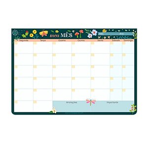 Planner Mensal de Mesa Linha Jardim Encantado_Cartões Gigantes