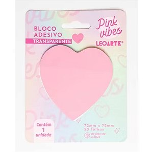 Bloco Adesivo Transparente Coração Pink Vibes