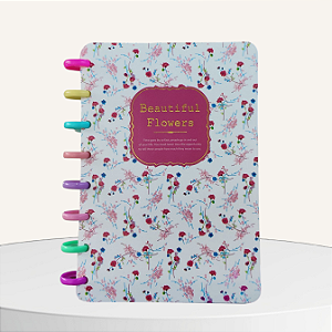 Caderno de Disco A5 Capa Dura Flowers _ Importado