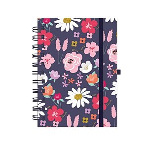 Caderno A6 Argolado Flowers Capa Dura - Molin