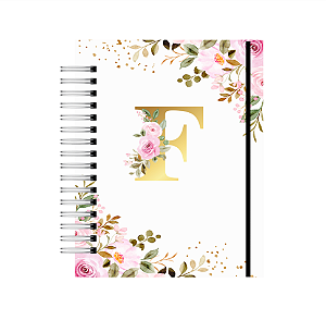 Produto - Agenda Datada: Coleção Alfabeto - Floral Branca