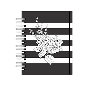 Produto - Agenda Datada: Coleção Floral Black White