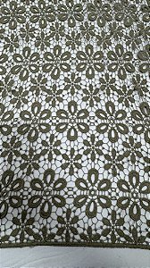 Renda Guipir verde musgo ,largura 130 cm composição 100% Poliéster