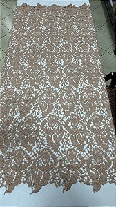 Renda Gupir Nude,largura 130 cm composição 100% Poliéster