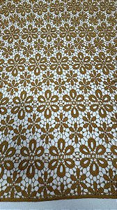 Renda Gupir ouro velho,largura 130 cm composição 100% Poliéster