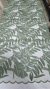 Tule galhos e folhas,cor verde  largura 130 cm composição 100% Poliéster