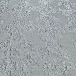 Tecido Jacquard Bordado com Relevo Floral Off White