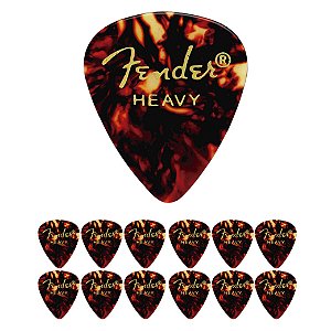 Kit com 12 palhetas Fender 351 Classic Shell Heavy