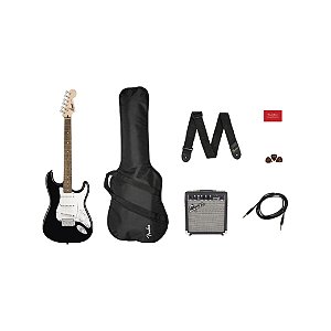 Kit Guitarra Stratocaster Squier, Amplificador e Bag BLK GB 10G 120V