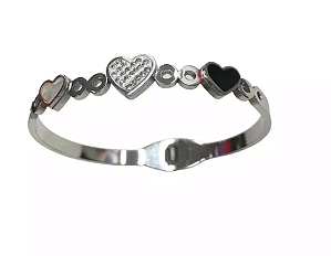 BRACELETE DE AÇO CORAÇÃO