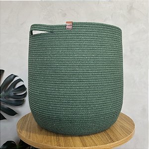 Cesto Organizador 35cm x 35cm | Algodão Verde Militar | Pronta Entrega
